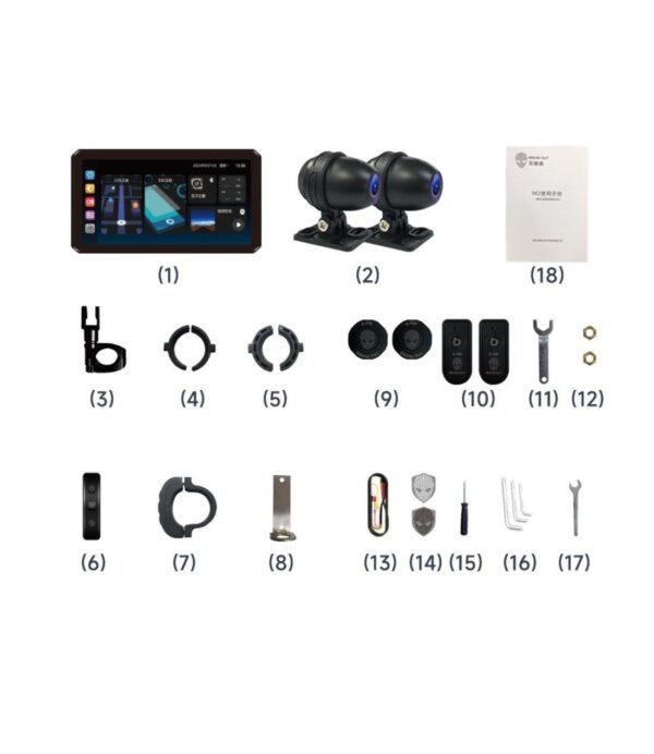 Alien Rider M2 Pro Motorcycle Dual Recording Bike Navigation System TPMS GPS With Touch Screen and Radar - Image 25