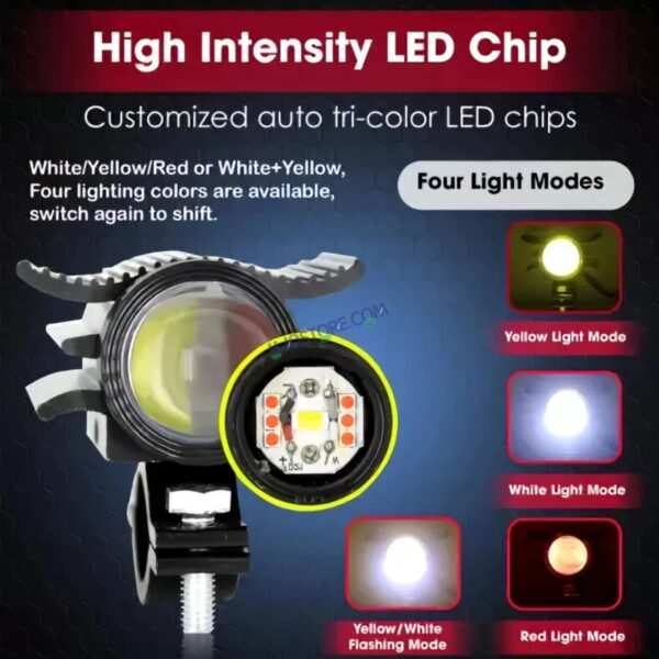 HJG Devil Fly Foglight 40W with Red DRL Mini Fly Foglight Light Red Devil Eye Light Multiple Connecting Red Yellow White Color HJG Mini Devil Fly Foglight, Pack of 1 - Image 7