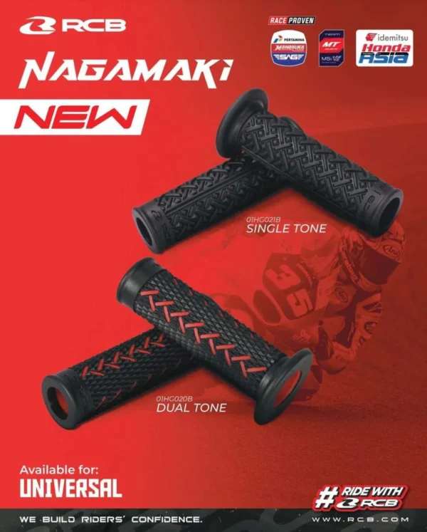 RCB Grip Set Nagamaki Black/Red – 01HG020B