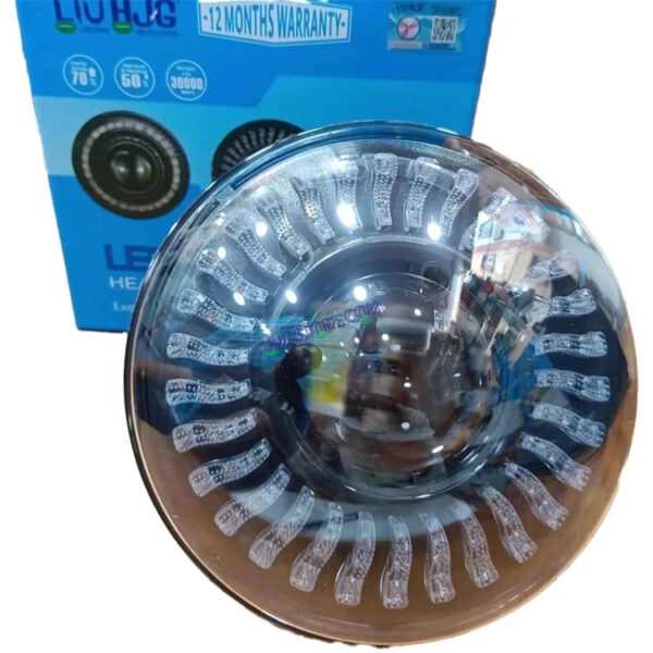 HJG 7 Inch White LED Headlight Chakra Headlight Assembly for Thar Royal Enfield | 75-120W CREE/Osram LED Chip Multi color Compatible with Royal Enfield, Jeep, Thar, Gypsy - Image 9