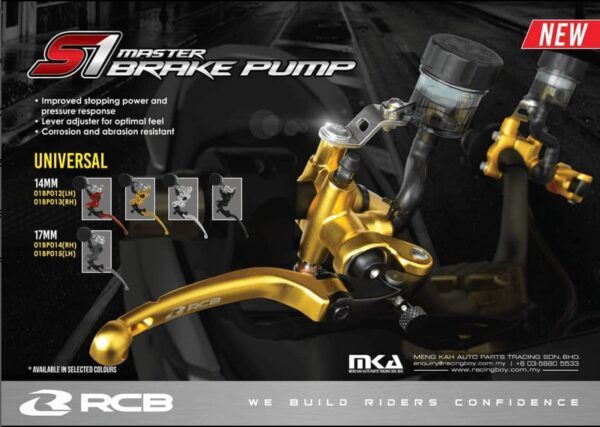 RCB S1 MASTER BRAKE PUMP LH 14MM 01BP012