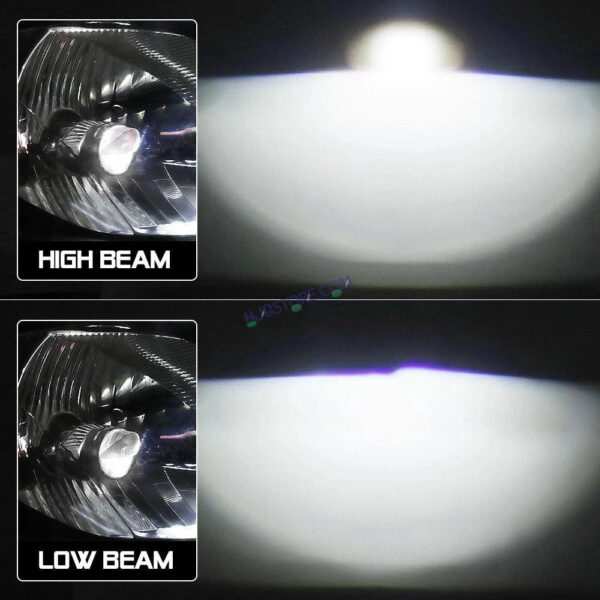 HJG RTD Lens H4 New Model RTD Lens Dual Projector Lens H4 LED Bulb 75W HJG Projector Light H4 LED Mini Projector Lens with Fan Bulb 12000LM Conversion Kit Hi/Lo Beam Headlight 12V/24V for Motorcycle/Car, Set of 1, Red Devil DRL/White Hi/Lo 75W - Image 13