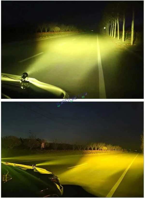 Original HJG Mini Drive LED Fog Light Bulb Lamp For Cars and Motorcycles Dual Color (White & Yellow) With Cooling Fan 2Pcs - Image 17