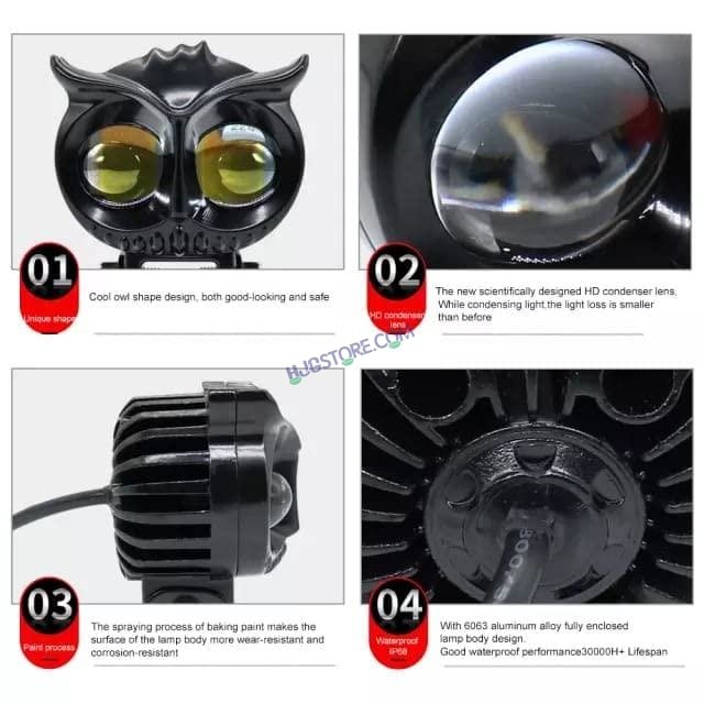 HJG New Model Owl Fog Light For Bike/Car/Thar/Jeep ( Cool White, 40W each * 2 = 80W Total ) - Pack of 2 8 HJG New Model Owl Fog Light For Bike/Car/Thar/Jeep ( Cool White, 40W each * 2 = 80W Total ) - Pack of 2 - Image 8