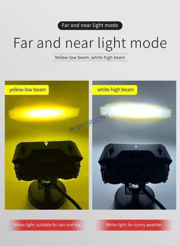HJG Original 90W Mega Drive 3 Lens Dual Color White/Yellow LED Foglights (Set of 2) - Image 10