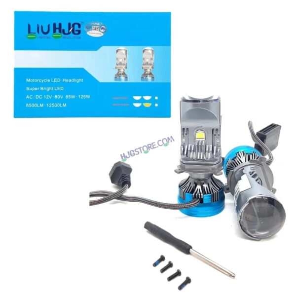 HJG Y6 New Model 250W Projector Lens H4 LED Bulb 250W HJG Y6 Projector Light Lamp H4 LED Mini Projector Lens with Fan for Car Bulb 25000LM Conversion Kit Hi/Lo Beam Headlight 12V/24V for Car SUV, Set of 2, White Hi/Lo LIU HJG Y6 H4 250W, Pack of 2 - Image 15