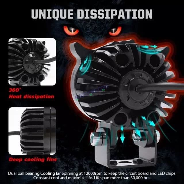 HJG New Model Owl Fog Light For Bike/Car/Thar/Jeep ( Cool White, 40W each * 2 = 80W Total ) - Pack of 2 3 HJG New Model Owl Fog Light For Bike/Car/Thar/Jeep ( Cool White, 40W each * 2 = 80W Total ) - Pack of 2 - Image 3