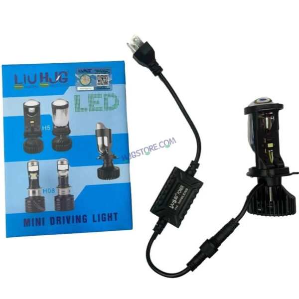 HJG Y6 Projector Lens H4 LED Bulb 50W HJG Y6 Projector Light Lamp H4 LED Mini Projector Lens with Fan for Bike Bulb 7000LM Conversion Kit Hi/Lo Beam Headlight 12V/24V for Motorcycle, Set of 1, White - Image 3