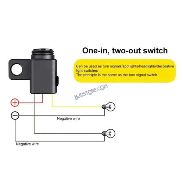 HJG Rear View Mirror Bracket Handlebar Switch Headlight On-Off Switch Handle Bar Grip For Universal For Bike Universal For Bike Mirror-Mount Switch- Waterproof Bike Switch for Fog-Lamps, Headlight, etc (Pack of 1) - Image 9