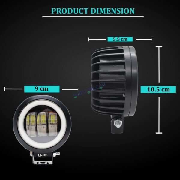 HJG Harley Round Shape fog light 3 Led Blue DRL For bikes and cars.(Light Power: 60W Voltage: DC9-80V) - Image 4