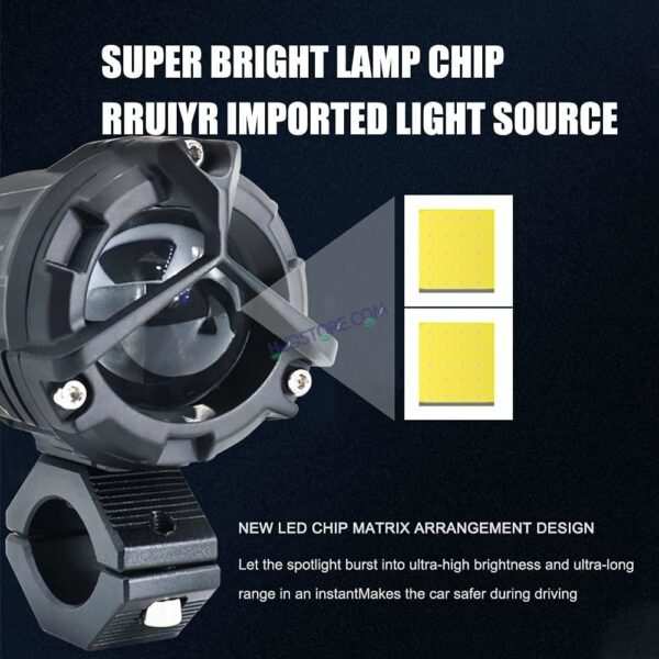 HJG Mercedes Y Lens Foglight with Wiring Harness Kit Ultra Wide Dual Intensity LED Driving Fog Lights White/Yellow (2*45W = 90W Total) Universal For All Cars & Bikes With Wiring Harness Kit - Image 5