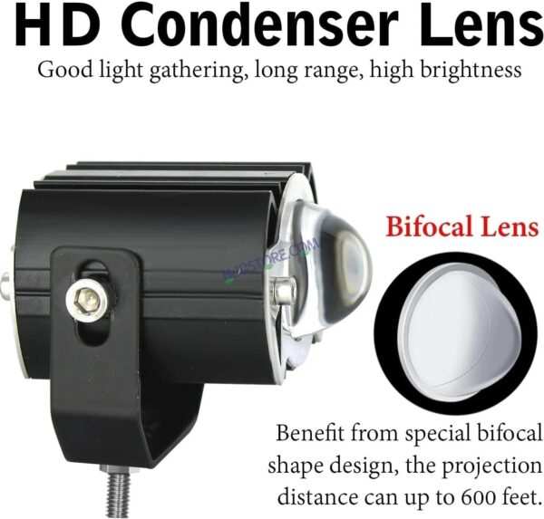 LIUHJG HJG ORIGINAL G15 Pack of 2 30W Mini Drive Spotlight Yellow/White Motorcycle Mini Driving Fog Light 7500LM High/Low Beam Motorcycle Spot Light with Red DRL, White, Yellow (Pack of 2) - Image 7
