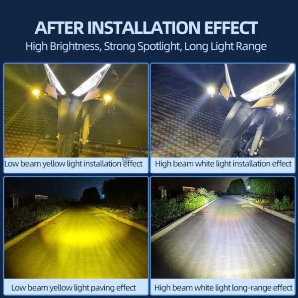 LIUHJG HJG ORIGINAL G15 Pack of 2 30W Mini Drive Spotlight Yellow/White Motorcycle Mini Driving Fog Light 7500LM High/Low Beam Motorcycle Spot Light with Red DRL, White, Yellow (Pack of 2) - Image 2