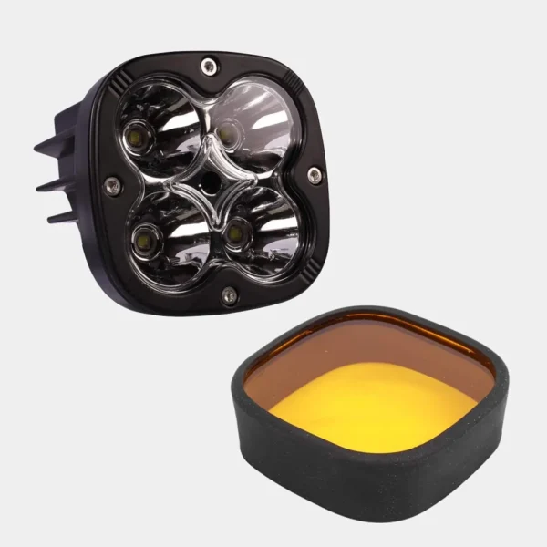 HJG 4 LED CREE Fog Light Auxiliary Light for All Motorcycles 60w each Yellow Cover Included - With Harness - Image 2