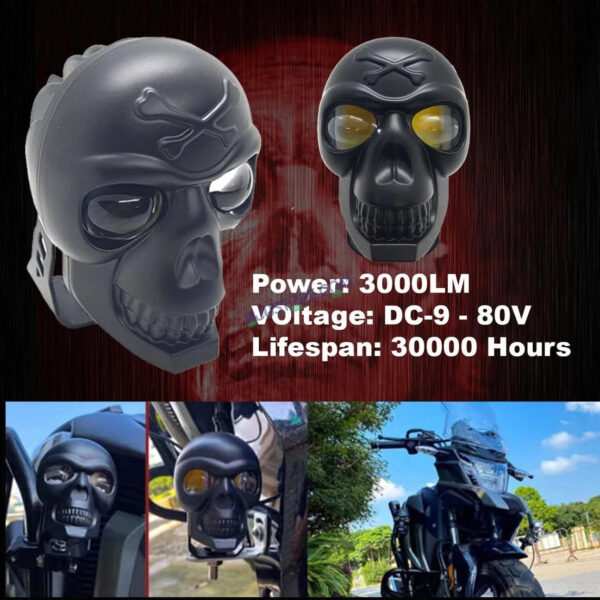 HJG Skull Red Eye Foglight 60W Fog Light For Bike/Car/Thar/Jeep (Cool White/Yellow/Warm White, 40W each) - Pack of 1 HJG New Model Skull Foglight, Pack of 1 HJG - Image 7