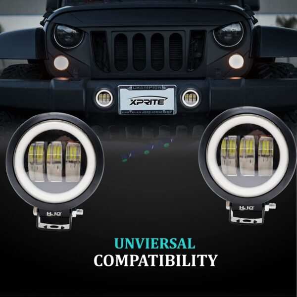 HJG Harley Round Shape fog light 3 Led Blue DRL For bikes and cars.(Light Power: 60W Voltage: DC9-80V) - Image 5