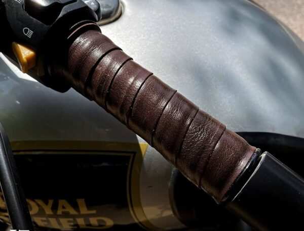 Universal Leather Handle Bar Grip Cover for Bikes Motorcycles - Image 5
