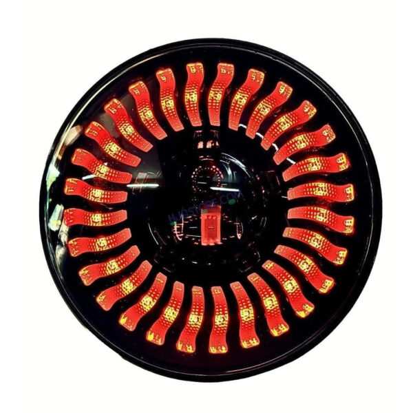 HJG 7 Inch RGB LED Headlight Chakra Headlight Assembly for Thar Royal Enfield | 75-120W CREE/Osram LED Chip Multi color Compatible with Royal Enfield, Jeep, Thar, Gypsy - Image 2