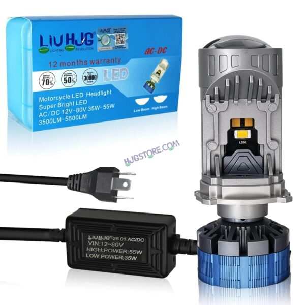 HJG Y6 New Model 110W Projector Lens H4 LED Bulb 110W HJG Y6 Projector Light Lamp H4 LED Mini Projector Lens with Fan for Car SUV Bulb 14000LM Conversion Kit Hi/Lo Beam Headlight 12V/24V for Car SUV, Set of 2, White Hi/Lo - Image 8