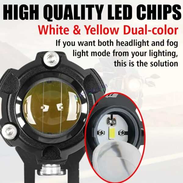 LIUHJG LIU HJG Heavy Mini Drive with Canbus LED Fog Light Bulb Lamp For Cars and Motorcycles Dual Color (White & Yellow) With Cooling Fan 2Pcs with Canbus Wiring - Image 4