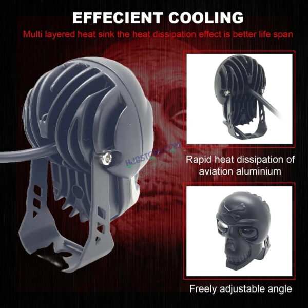 HJG Skull Red Eye Foglight 60W Fog Light For Bike/Car/Thar/Jeep (Cool White/Yellow/Warm White, 40W each) - Pack of 1 HJG New Model Skull Foglight, Pack of 1 HJG - Image 4