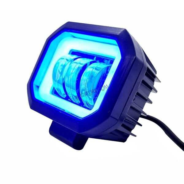 HJG Harley Square Shape fog light 3 Led Blue DRL For Bikes & Cars.(Light Power: 60W Voltage: DC9-80V) - Image 2