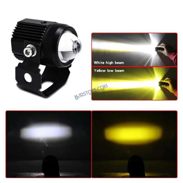 Original HJG Mini Drive LED Fog Light Bulb Lamp For Cars and Motorcycles Dual Color (White & Yellow) With Cooling Fan 2Pcs - Image 15