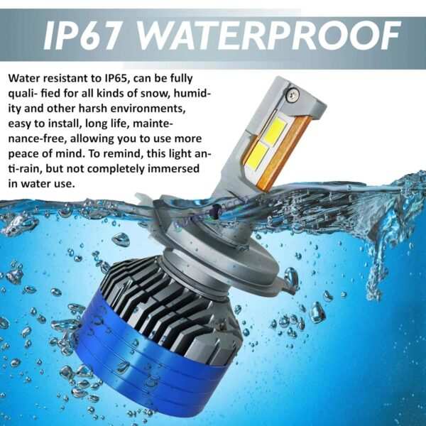 HJG 300W H7 Two Pin LED Vehicle Headlight Bulb (2 * 150 WATTS) 2 Pc LED Headlight Bulb H4 150W For All Cars  (Low and High Beam Bulbs (White) AC/DC 300Watt) - Type H7 Two Pin - Image 2