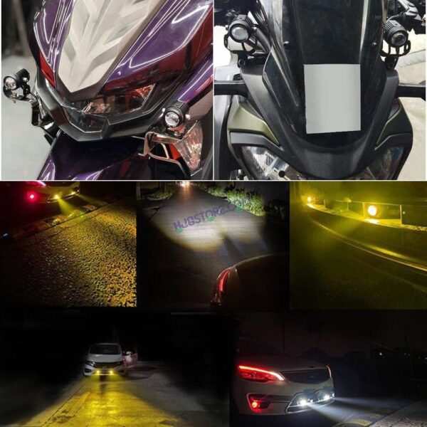 Original LIUHJG HJG Mini Drive LED Fog Light Bulb Lamp For Cars and Motorcycles Dual Color (White & Yellow) With Cooling Fan 2Pcs - Image 4