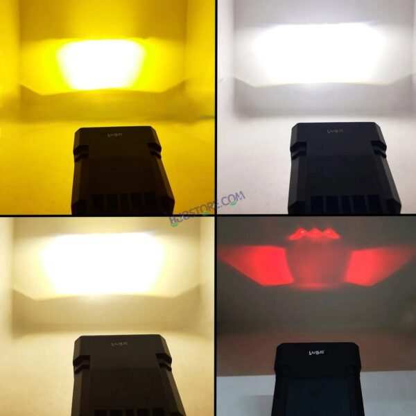 LIU HJG Original 200W Camera Lens Fog LED Square Laser HJG Fog Light with Red Devil Lens 200W Red/White (Low and High Beam) MEGA DRIVE Fog Light For Bike/Car/Thar/Jeep/SUV/Universal ( Cool White ) - Pack of 2 - Image 2