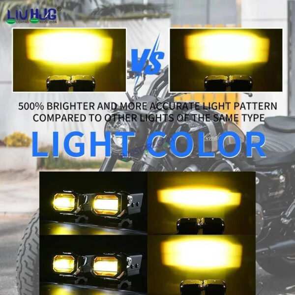 HJG Transformer Foglight 120W Foglight Foglamp White Yellow with Yellow Glass HJG Transformer Foglight HJG Car Accessories Led Headlights Mini Driving Lights Led Fog Lights For Motorcycle Lights, Set of 2 - Image 3