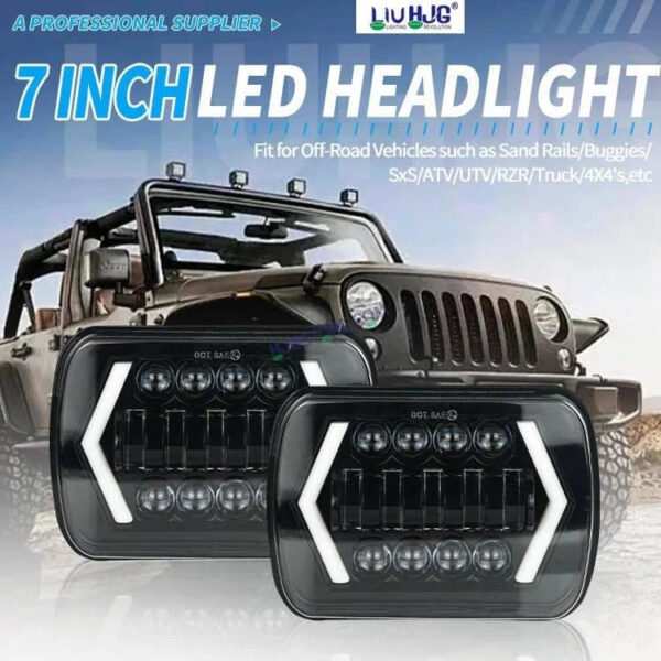 HJG New Model Arrow Lens Headlight Assembly Square 12v 45w 4x6" 5x7" Inch Led Headlights For Jeep, Splendor Headlight Assembly HJG 231202 - Image 5
