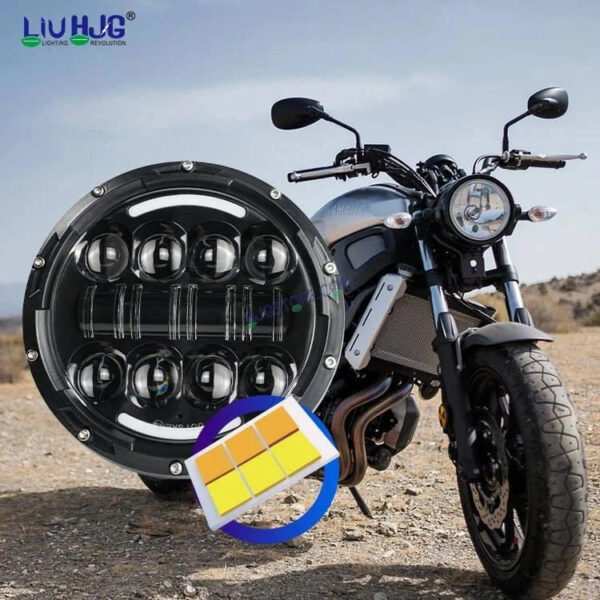 HJG 7 Inch 7 Inch Led Headlight For Land Rover Defender Accessories Halo Led Lights For Royal Enfield Thar 231053 - Image 2
