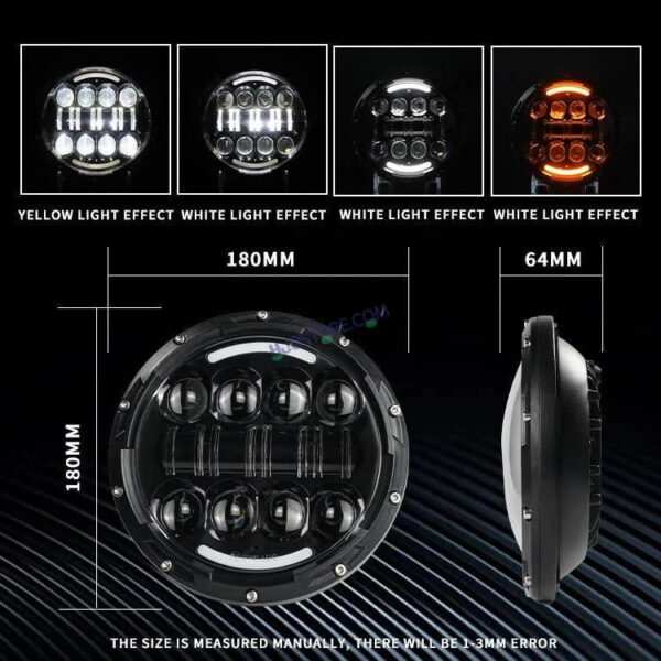 HJG 7 Inch 7 Inch Led Headlight For Land Rover Defender Accessories Halo Led Lights For Royal Enfield Thar 231053 - Image 4