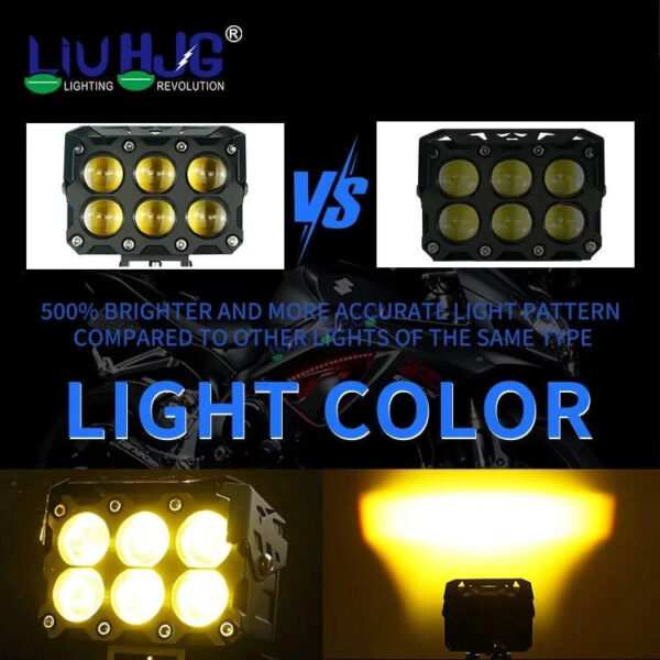 HJG Future Eyes 6 Box Fog 180W with Wiring Kit Future Eyes 6x6 Foglight with Wiring Kit MEGA DRIVE Fog Light For Bike/Car/Thar/Jeep ( Cool White, 90W each * 2 = 180W Total ) - Pack of 2 LIU HJG 180W 6x6 Fog Light with Wiring Harness Kit Combo - Image 6