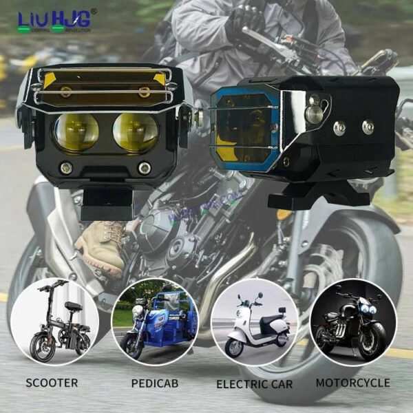 HJG Transformer Foglight 120W Foglight Foglamp White Yellow with Yellow Glass HJG Transformer Foglight HJG Car Accessories Led Headlights Mini Driving Lights Led Fog Lights For Motorcycle Lights, Set of 2 - Image 2