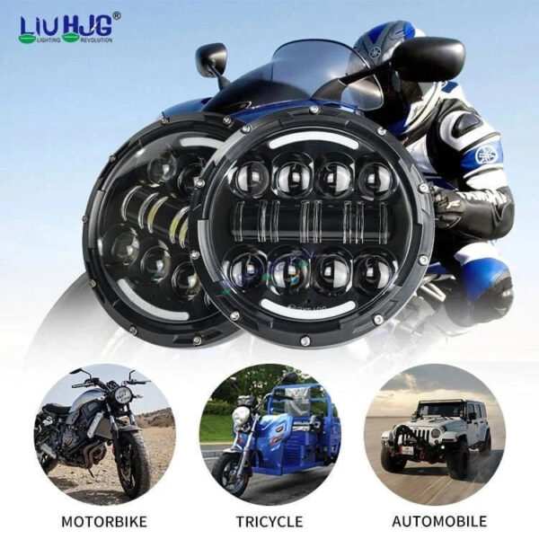 HJG 7 Inch 7 Inch Led Headlight For Land Rover Defender Accessories Halo Led Lights For Royal Enfield Thar 231053 - Image 5