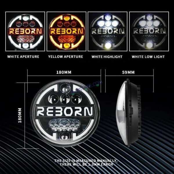 HJG 7 Inch Led Headlight Halo Lights Dual Color Yellow White 90w 7 Inch Round Motorcycle Lights For Jeeps Universal Car Compatible with Royal Enfield, Jeep & Harley Davidson HJG Reborn - Image 6