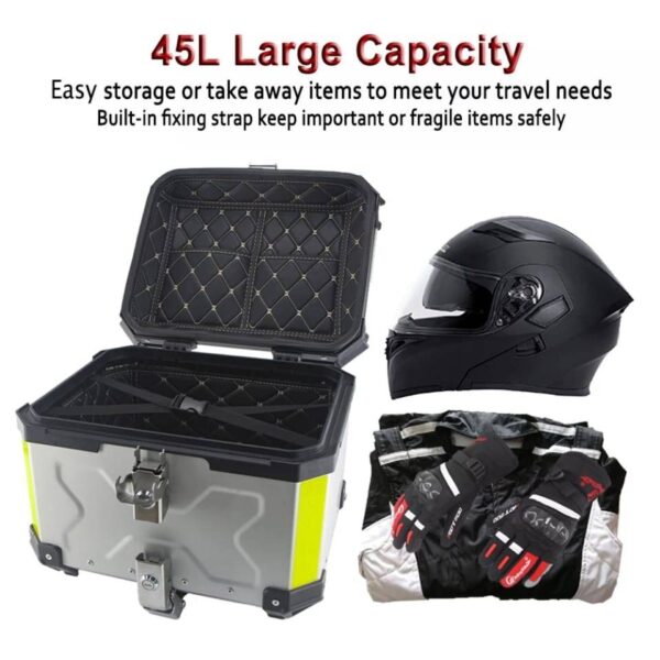 MOTORCYCLE ACCESSORIES TOP BOX FOR LUGGAGE 45L IMPORTED QUALITY