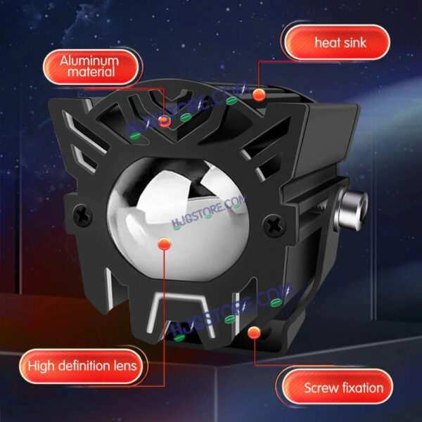 HJG New Model Backlight DRL Laser Lens Drive Devil with Red DRL Backlight DRL Mini Drive Light Red Devil Eye Light Multiple Connecting Red Yellow White Color HJG Laser Drive Backlight Devil, Red DRL, White, Yellow, Backlight DRL, Pack of 2 New Model HJG - Image 6