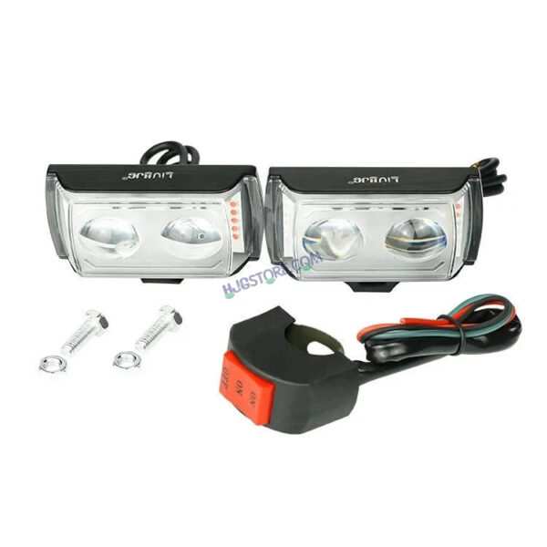 HJG 2 LED with Red Blue Flash Strobe 2pc LIU HJG Fog Light with Switch Combo for Bikes and Cars High Power, Heavy clamp and Strong aluminum. (2 LED Fog) White/Yellow Projector, Red Blue Strobe Flash