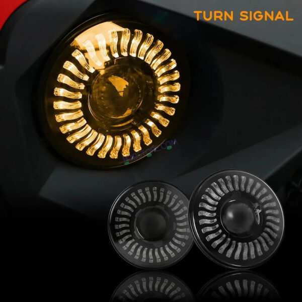 HJG 7 Inch White LED Headlight Chakra Headlight Assembly for Thar Royal Enfield | 75-120W CREE/Osram LED Chip Multi color Compatible with Royal Enfield, Jeep, Thar, Gypsy - Image 2