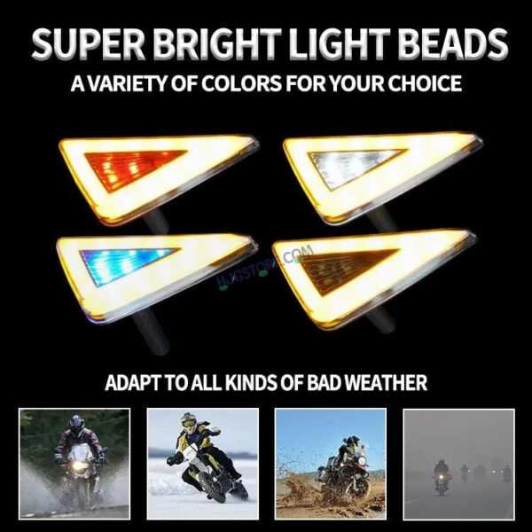 HJG Bike Indicator Waterproof Flexible Blinker Bright LED Indicators Universal For All Bike Models Motorcycle Turn Signal Lights HJG Indicator with DRL 231114 231113 - Image 2