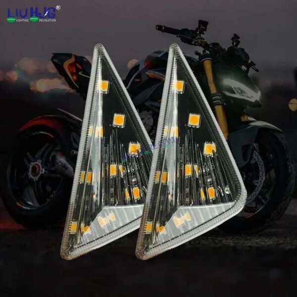 HJG R15 Indicator Waterproof Flexible Blinker Bright LED Indicators Universal For All Bike Models Motorcycle Turn Signal Lights HJG Indicator with DRL R15 Indicator