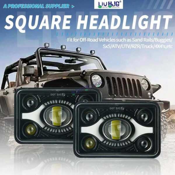 HJG DOT Approved High Beam LED Headlamp High Brightness 4x6 Inch Rectangular LED Headlight 231214 HJG - Image 2