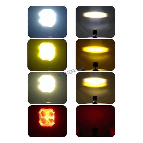 HJG New 4x4 Projector Lens 2pc Foglight 4 LED Projector Fog Quad 4x4 Lens 80W with Red DRL Foglight Ultra Wide Dual Intensity LED Fog Lights White/Yellow/Red DRL Projector (80W) Universal For All Cars & Bikes LIU HJG Projector 4x4 Lens Projector Fog Light - Image 4