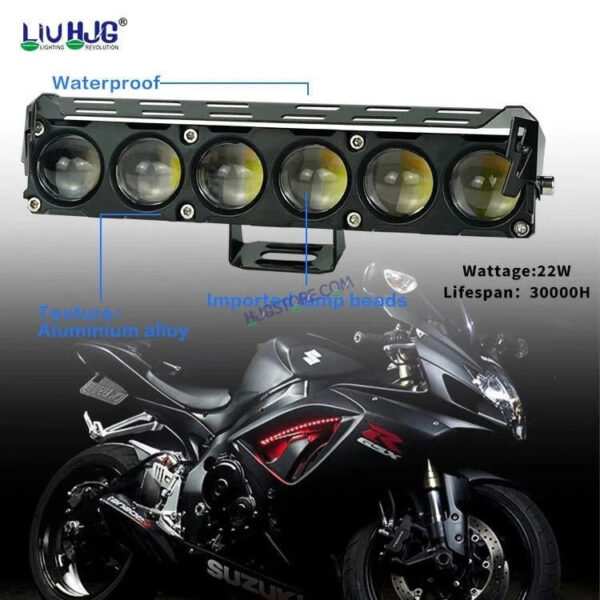 HJG Future Eyes 6 Lens 100W Without Fan 6 Lens NEW MEGA DRIVE Fog Light For Bike/Car/Thar/Jeep ( Cool White, 50W each * 2 = 100W Total ) - Pack of 2 Future Eyes 6 Lens with Red DRL HJG 6 Lens Cooling Fin Red/White/Yellow/Warm White/Flash Foglight - Image 6