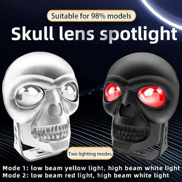 HJG Skull Red DRL Eye Foglight 120W Fog Light For Bike/Car/Thar/Jeep (Red Eye/Cool White/Yellow/Warm White, 120W) - Pack of 2 HJG New Model Skull Foglight, Pack of 2, Red DRL Skull - Image 6