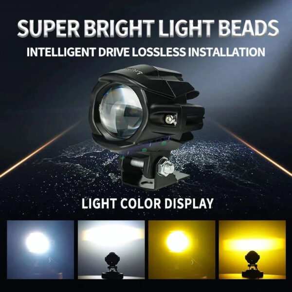 HJG New Model Alien Projector LED Fog Light Single Projector Shot 40W Fog Light For Bike/Car/Thar/Jeep ( Cool White/Yellow with Red DRL, 40W each - Pack of 1 HJG Alien Projector Fog Light for Bikes and Cars High Power - Image 5