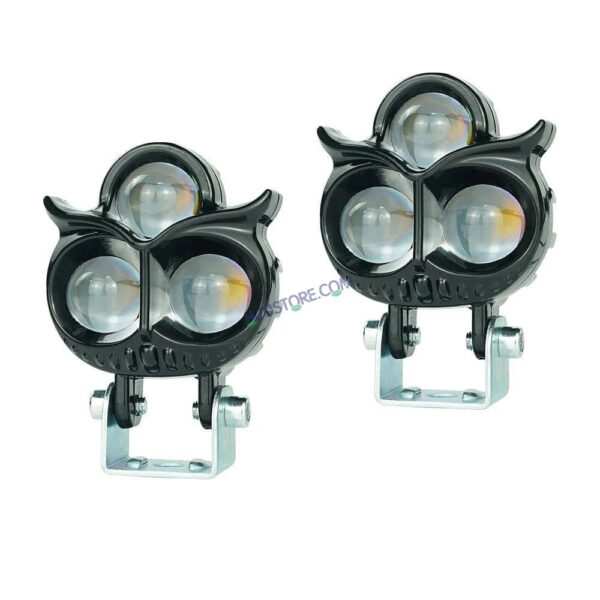 HJG 3 LED Owl Foglight Foglamp HJG Car Accessories Led Headlights Mini Driving Lights Led Fog Lights For Motorcycle Lights, Set of 2 HJG Owl Foglight - Image 4